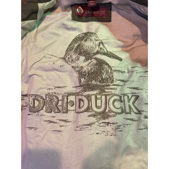 Dri-Duck Barn Jacket green canvan  & brown leather collar size XXL - Picture 10 of 11